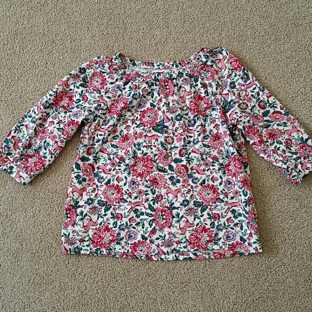 Old Navy woodland floral blouse, sz M 8